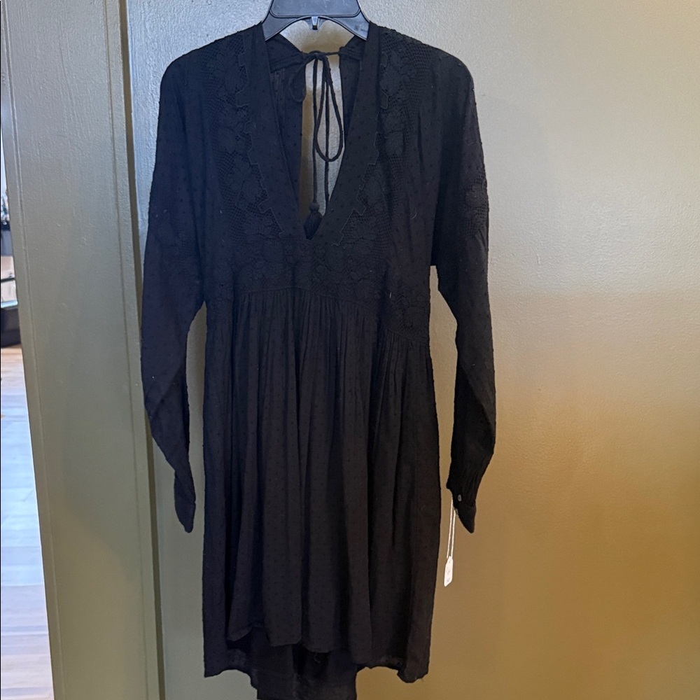 Free People Black Long Sleeve Dress